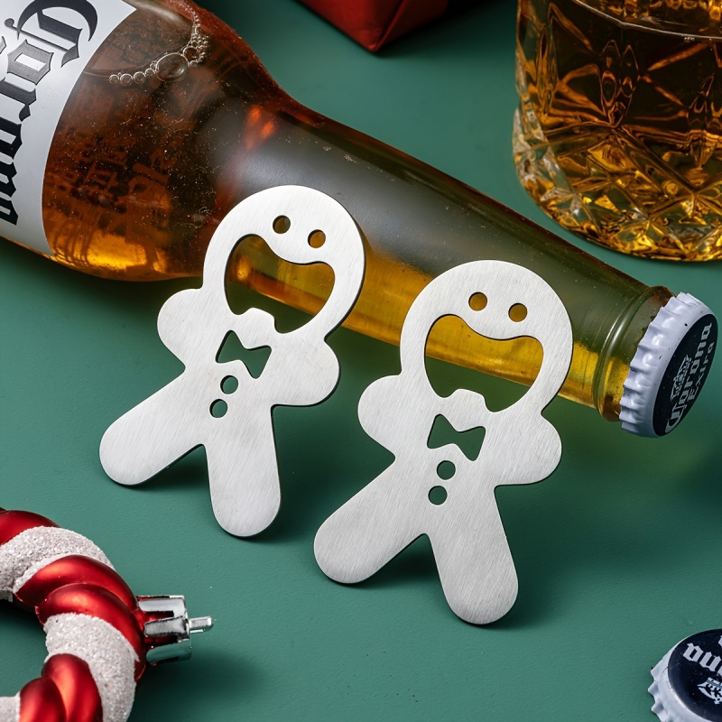 Kitchen Gadgets For Men - Gingerbread Man Flessenopener RVS Bierflesopener Kerstfeest