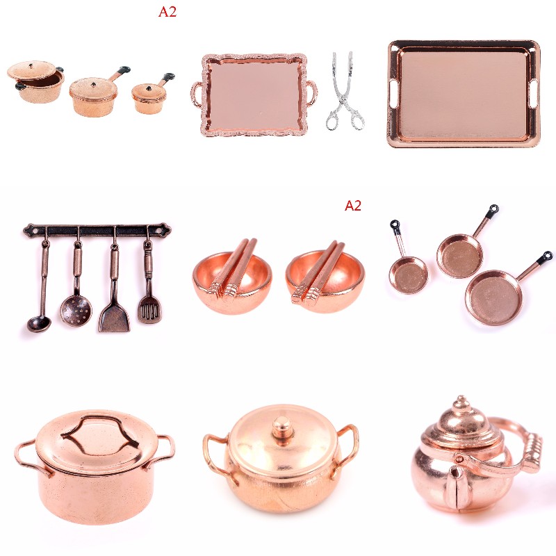 Kitchen Gadgets Gold - 1:12 Schaal Dollhouse Miniatuur Rose Goud