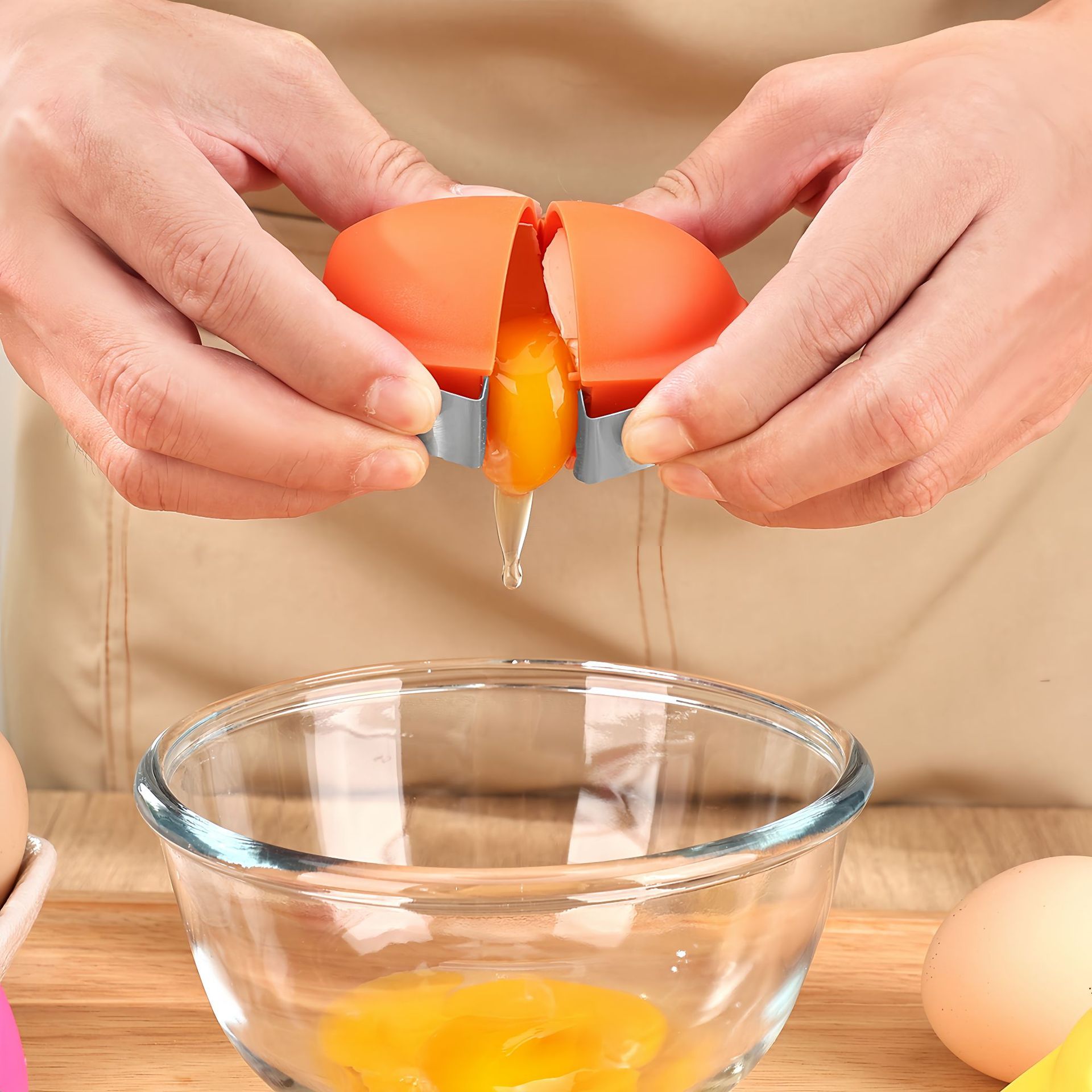 Egg Separator Tool - 1/3PCS Gemakkelijke Eierschaalopener, Druk op Eierschaal