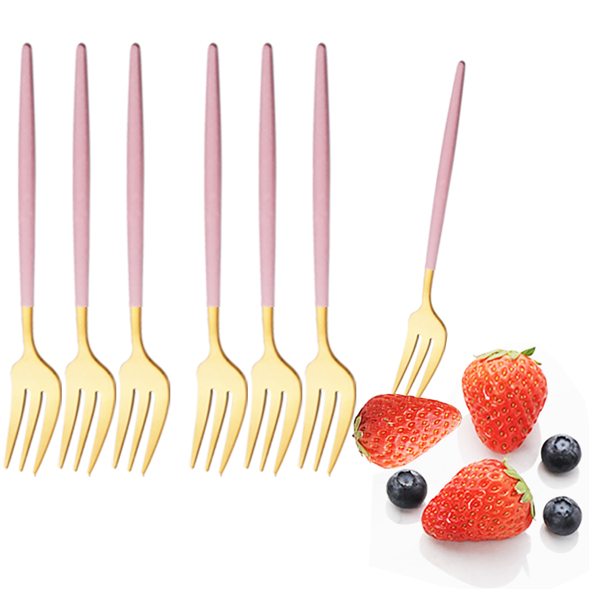 Kitchen Gadgets Gold - 6 stuks roze goud servies set