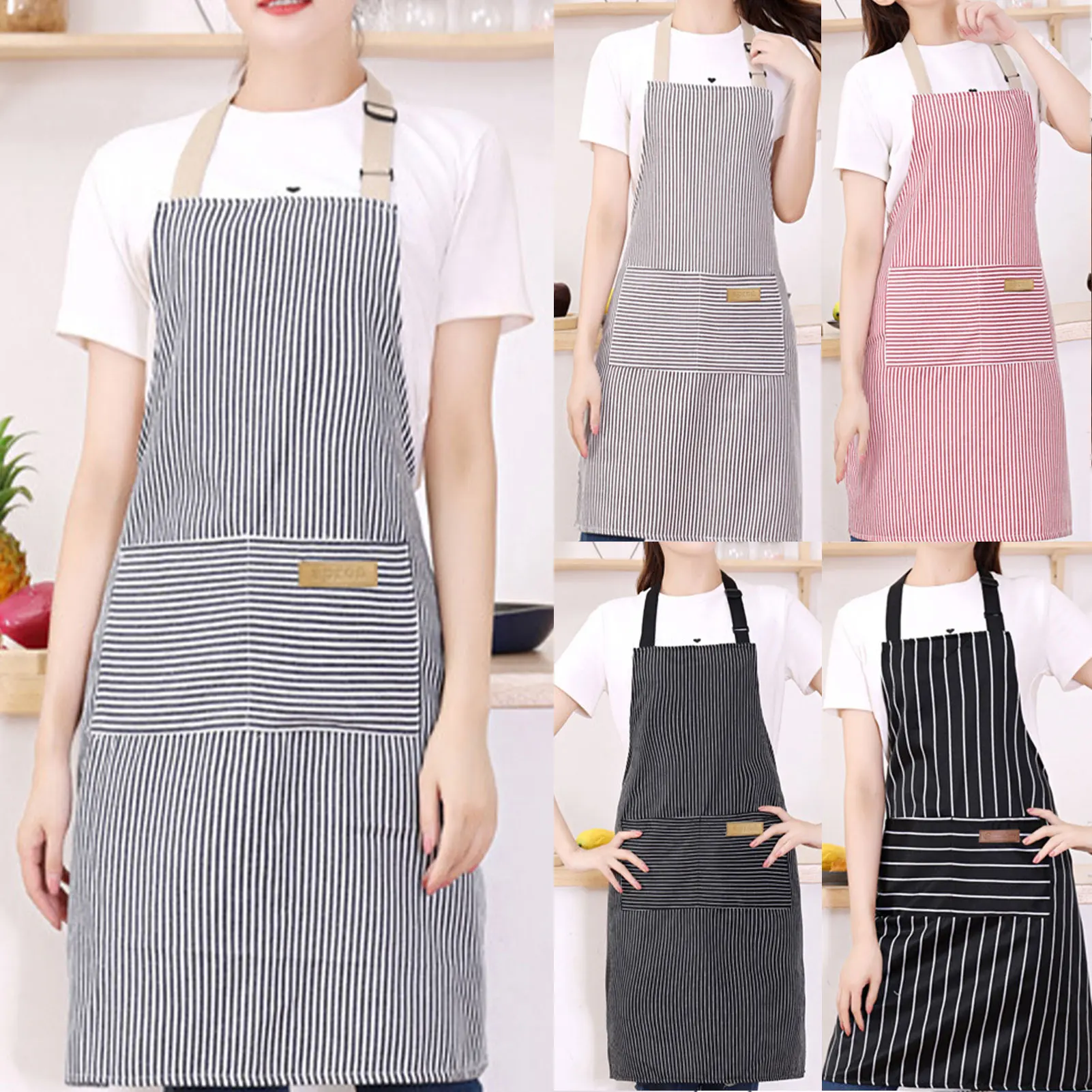 Kitchen Helper Gadgets - Gestreepte schort voor dames en heren,