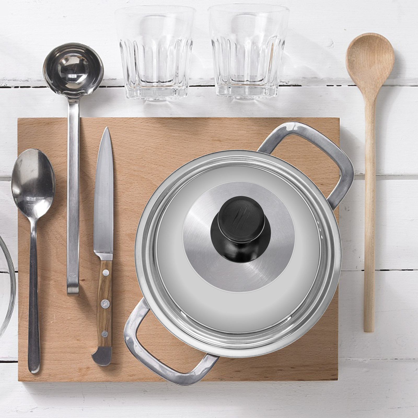 Kitchen Helper Gadgets - Verdikte deksel voor pannen, transparant, van