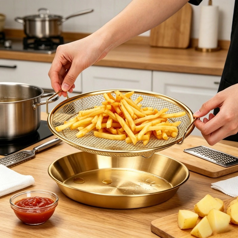 Gouden Heavy Duty Frituurmandj - Kitchen Gadgets Gold recensie en prijs